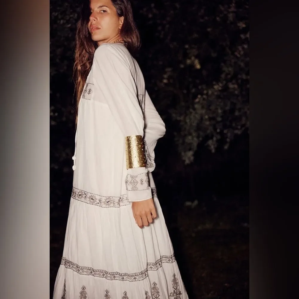 ZARA BOHO VOLUMINOUS EMBROIDERED DRESS_11